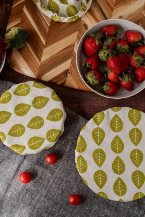 Vegan Schaal Cover - Leaves - Zonder Was - Set van 3 Stuks - Bee's Wax