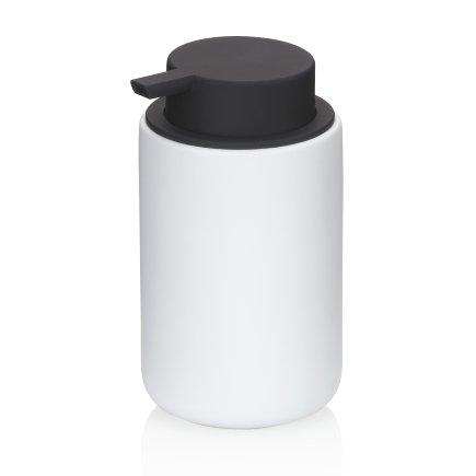 Zeepdispenser, Zeeppomp, 0.3 L, Kunststof, Keramiek met Rubbercoating, Wit - Kela | Sana