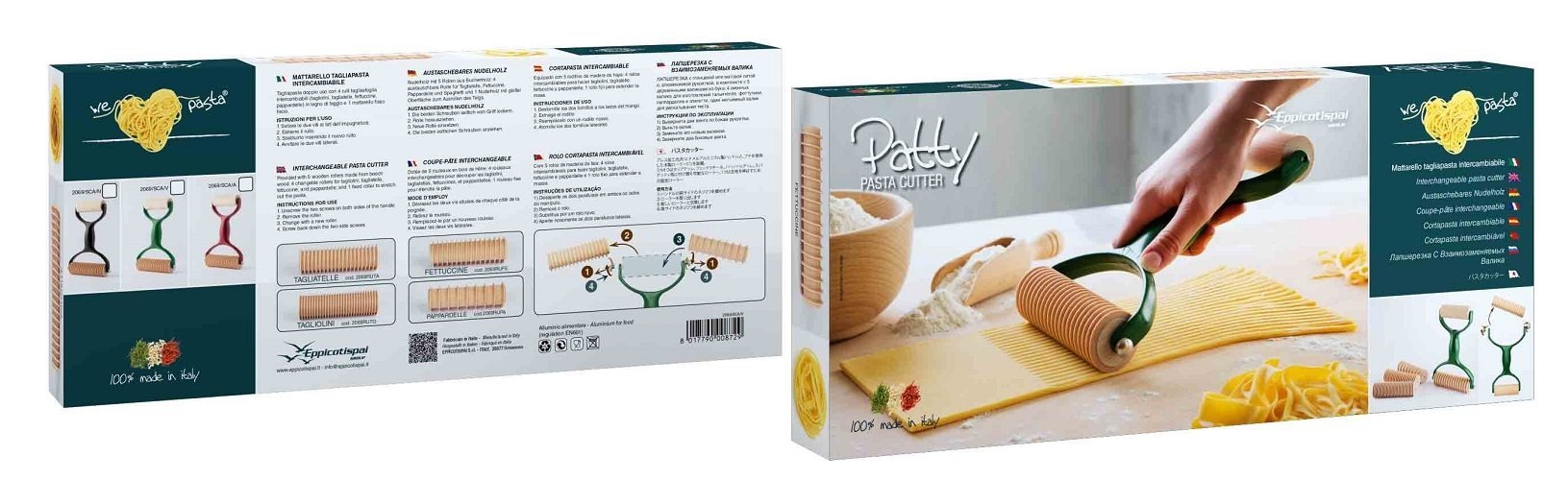 Pastasnijder en -roller 5 in 1, Zwart - Eppicotispai