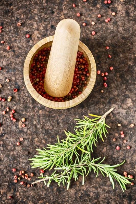 Vijzel met Stamper, Bamboe, Ø14 cm - Pebbly