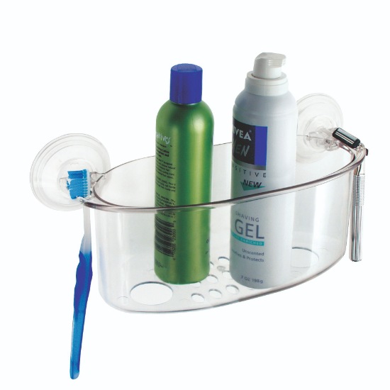 Doucherekje met Zuignappen, 12 x 26 x 13 cm, Kunststof, Transparant - iDesign | Power Lock