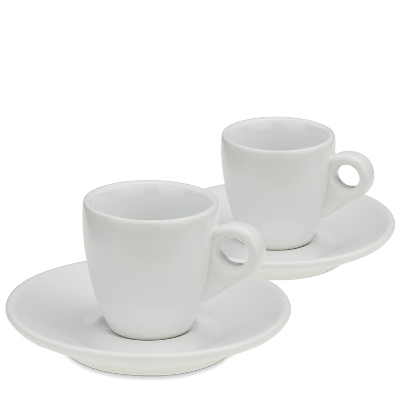 Espresso Kop en Schotel Set, Wit - Kela | Mattia