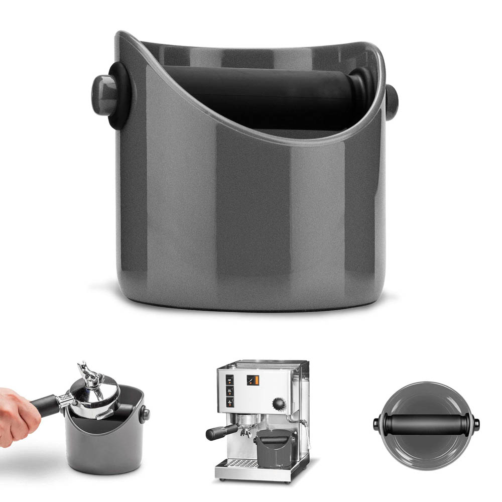 Uitklopbak Grindenstein, 11 cm, Zilver - Kunststof & Rubber - Espresso | Dreamfarm