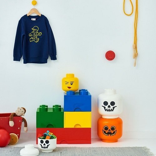 Opbergbox Iconic Hoofd Pompoen 16 cm, Oranje - LEGO