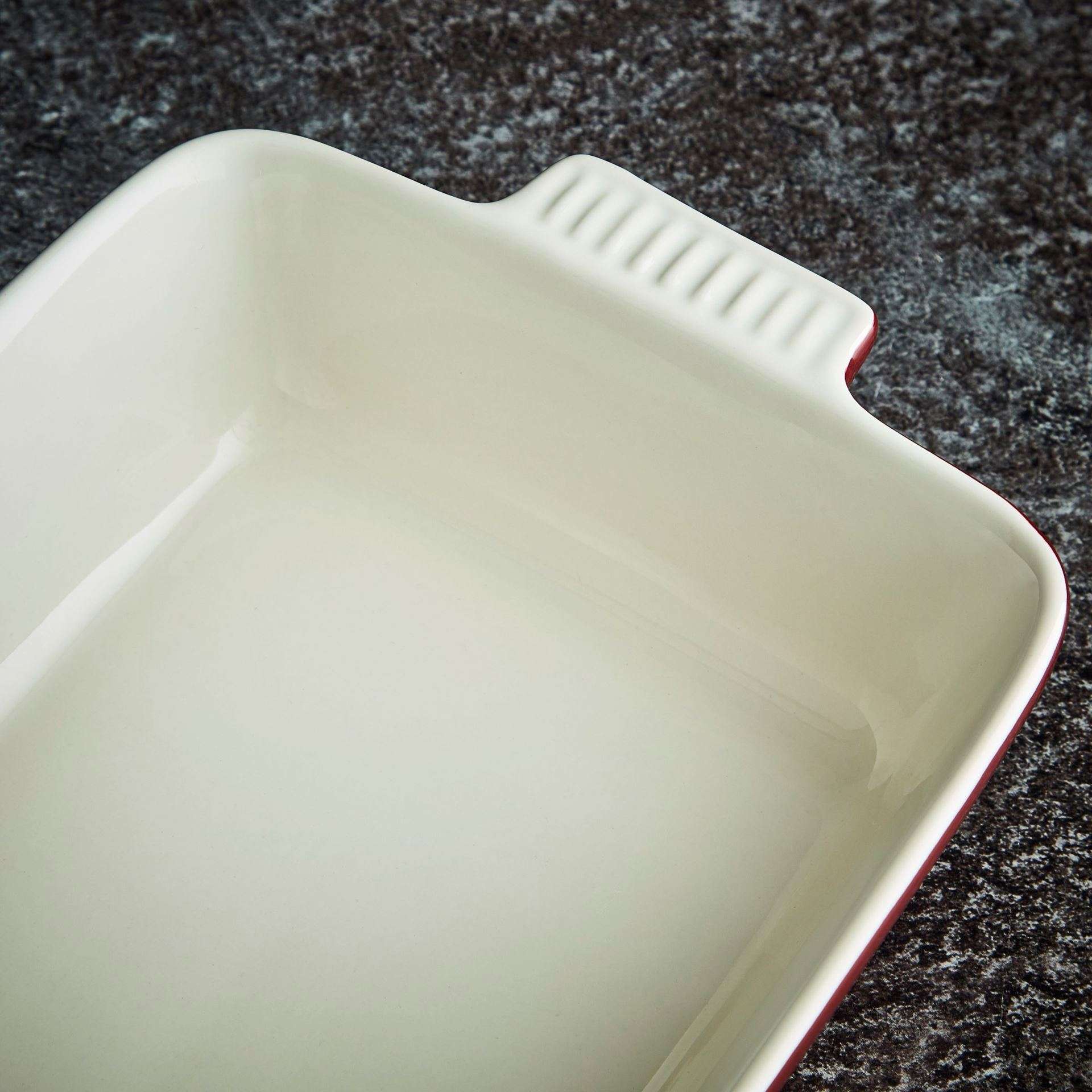 Ovenschalen, Set van 2 Stuks, Rechthoek, Klein en Groot, Rood, Keramiek - Barbary & Oak | Foundry