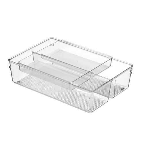 Lade Organizer, 4 Vakken, 20.3 x 31.1 x 8.3 cm, Set van 2 Stuks, Kunststof - iDesign | Linus