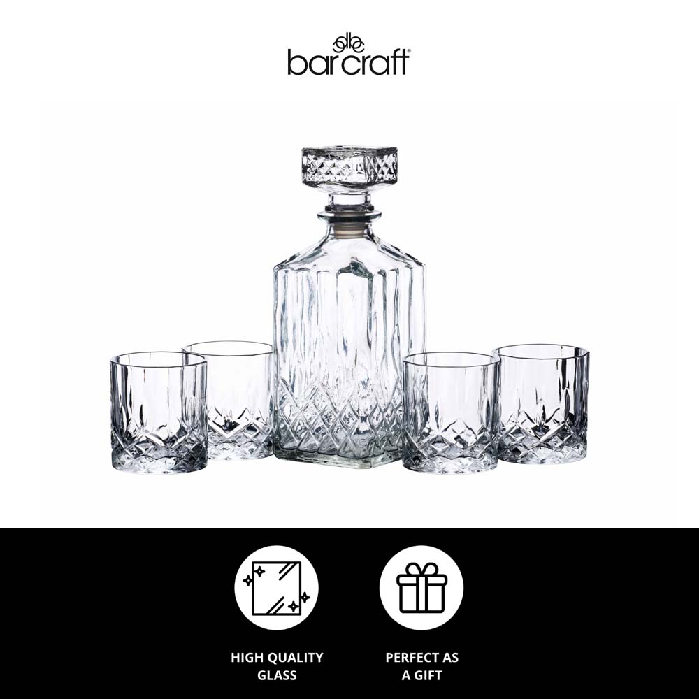 Whiskey Set - Decanteerset - Karaf met glazen - Geslepen Glas - BarCraft