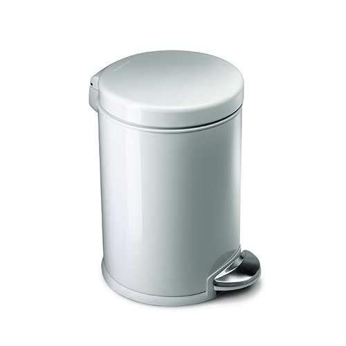 Afvalemmer Kunststof rond wit, 3 liter - Simplehuman