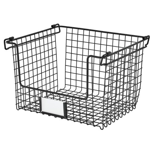 Opbergmand, 30.8 x 25.4 x 20.2 cm, Stapelbaar, RVS, Zwart - iDesign | Classico