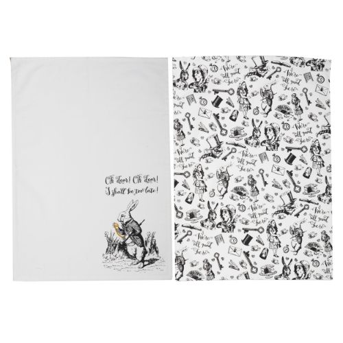 Theedoeken, Set van 2 Stuks, 100% Katoen - V&A | Alice in Wonderland