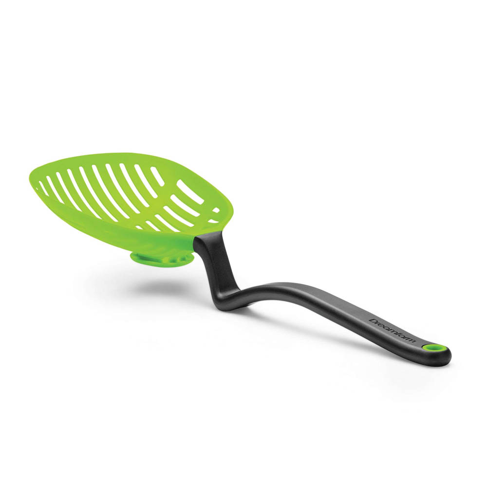 Schuimspaan Big Lestrain Lepel, Groen - Lepel met vergiet - 38,5cm - Kunststof | Dreamfarm
