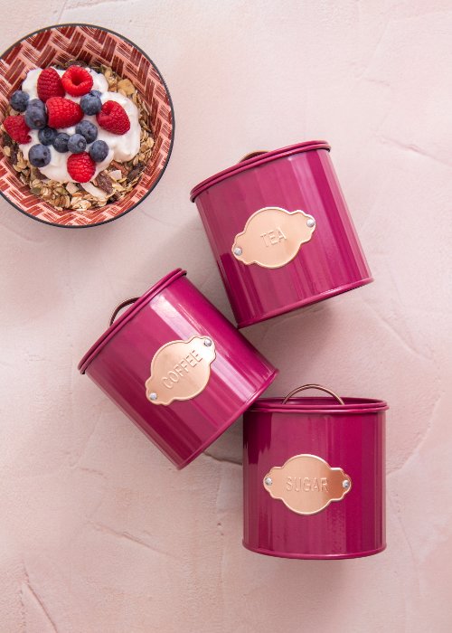 Voorraadbussen, Set van 3 Stuks, 1 L, Bordeaux - KitchenCraft