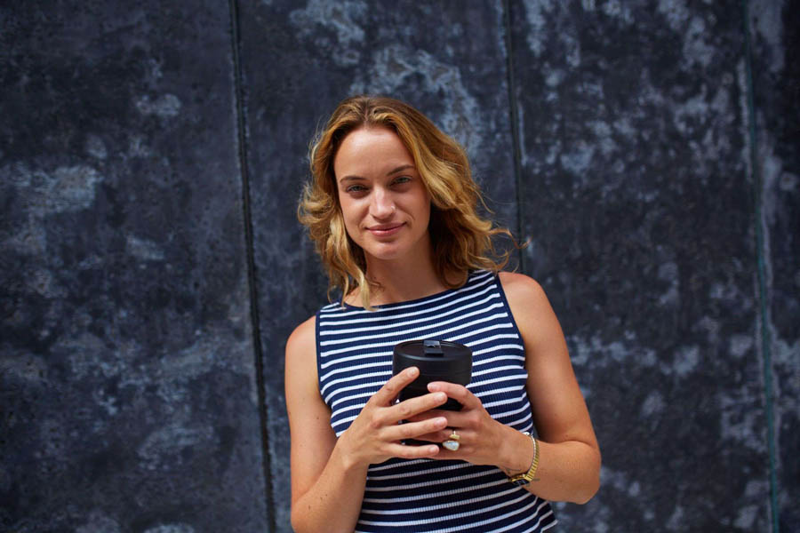 Pocket Cup, Carbon - 355 ml - Drinkbeker - Koffiebeker - Zwart - Opvouwbaar | Stojo