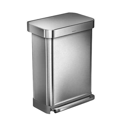 Afvalemmer RVS met liner pocket, 55 liter - Simplehuman