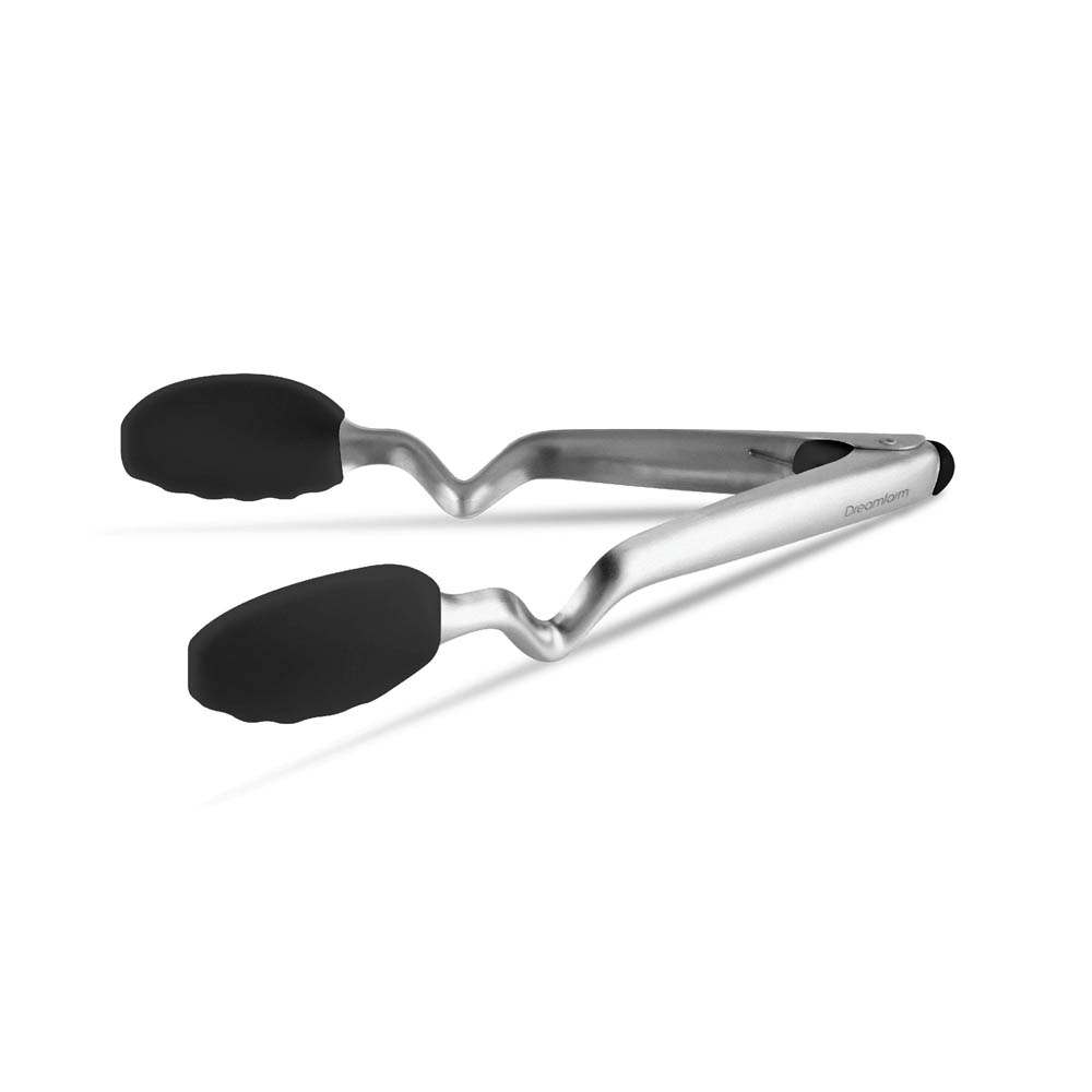 Keukentang Clongs, 25cm - RVS - Zwart - Click/Lock, Sit up | Dreamfarm