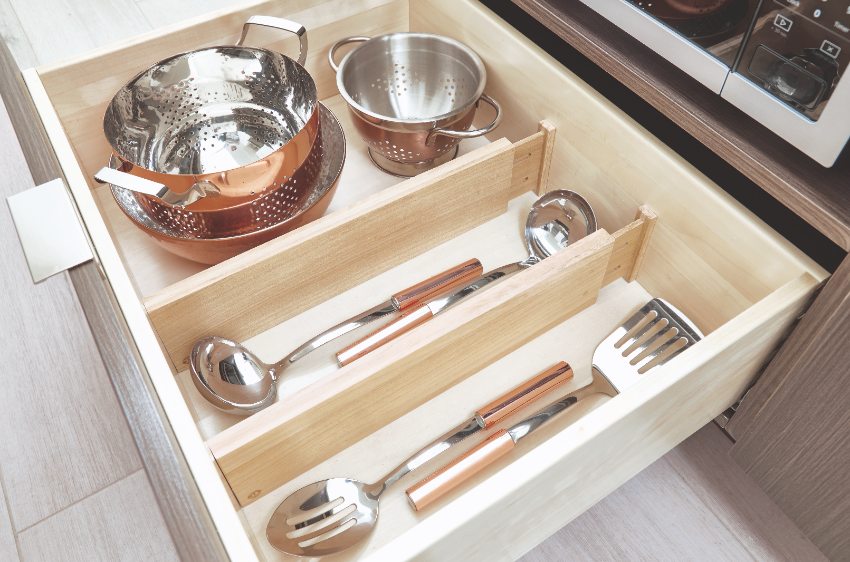 Ladeverdeler, Hoog, Verstelbaar, 43 x 2 x 10.2 cm, Set van 2 Stuks, Paulownia Hout - iDesign | Eco Wood