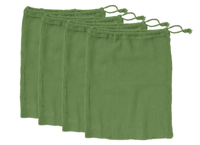 Mesh Groentezakken, Set van 4, Katoen, Groen - Ladelle | Eco Recycled