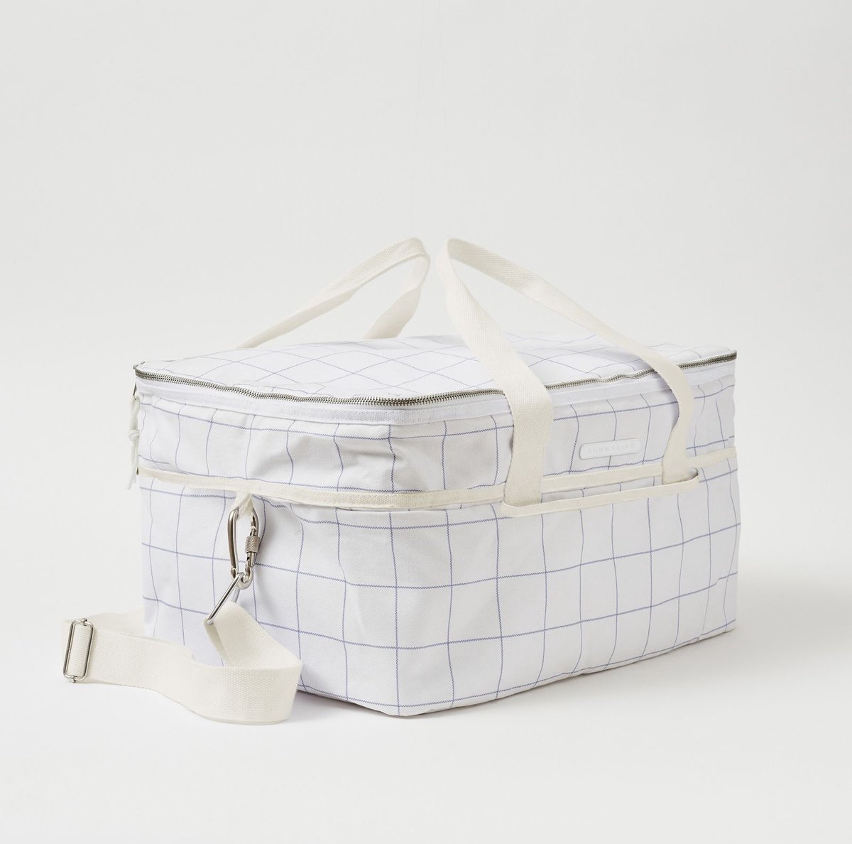 Picnic Koeltas Canvas Isolerend 30 liter Check Coconut | Sunnylife