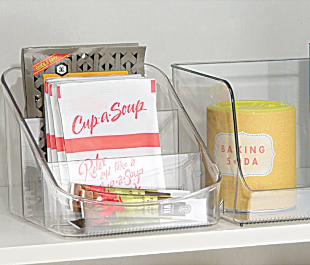 Open Opbergbox met 3 Vakken, Schuin, 15.2 x 19.1 x 12.7 cm, Kunststof, Transparant - iDesign | Linus