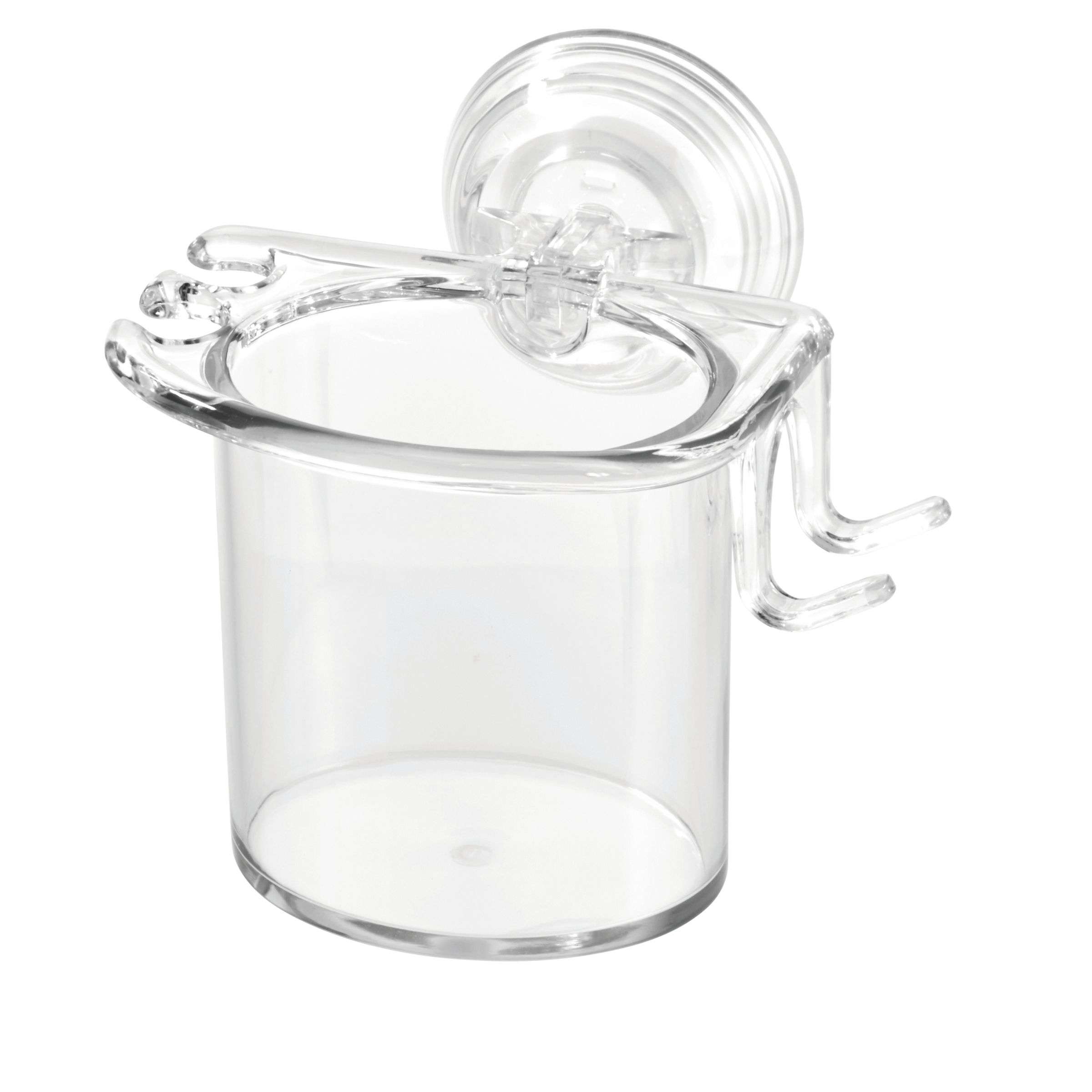 Tandenborstel -en Scheermes Organizer, Beker met Power Lock Zuignap, Transparant, Kunststof - iDesign