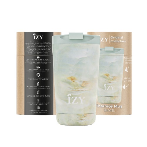 Thermosbeker 0.35L, RVS, Marmer Groen - IZY | Original Collection