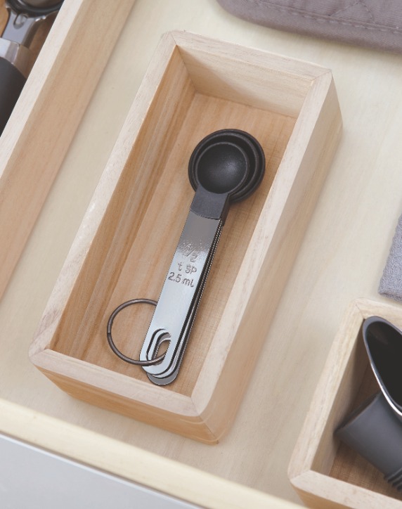 Lade Organizer, 7.6 x 15 x 5 cm, Paulownia Hout, Beige - iDesign | The Home Edit