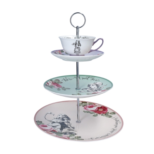Mikasa x V&A Alice in Wonderland Fine China Tea Cup Cake Stand