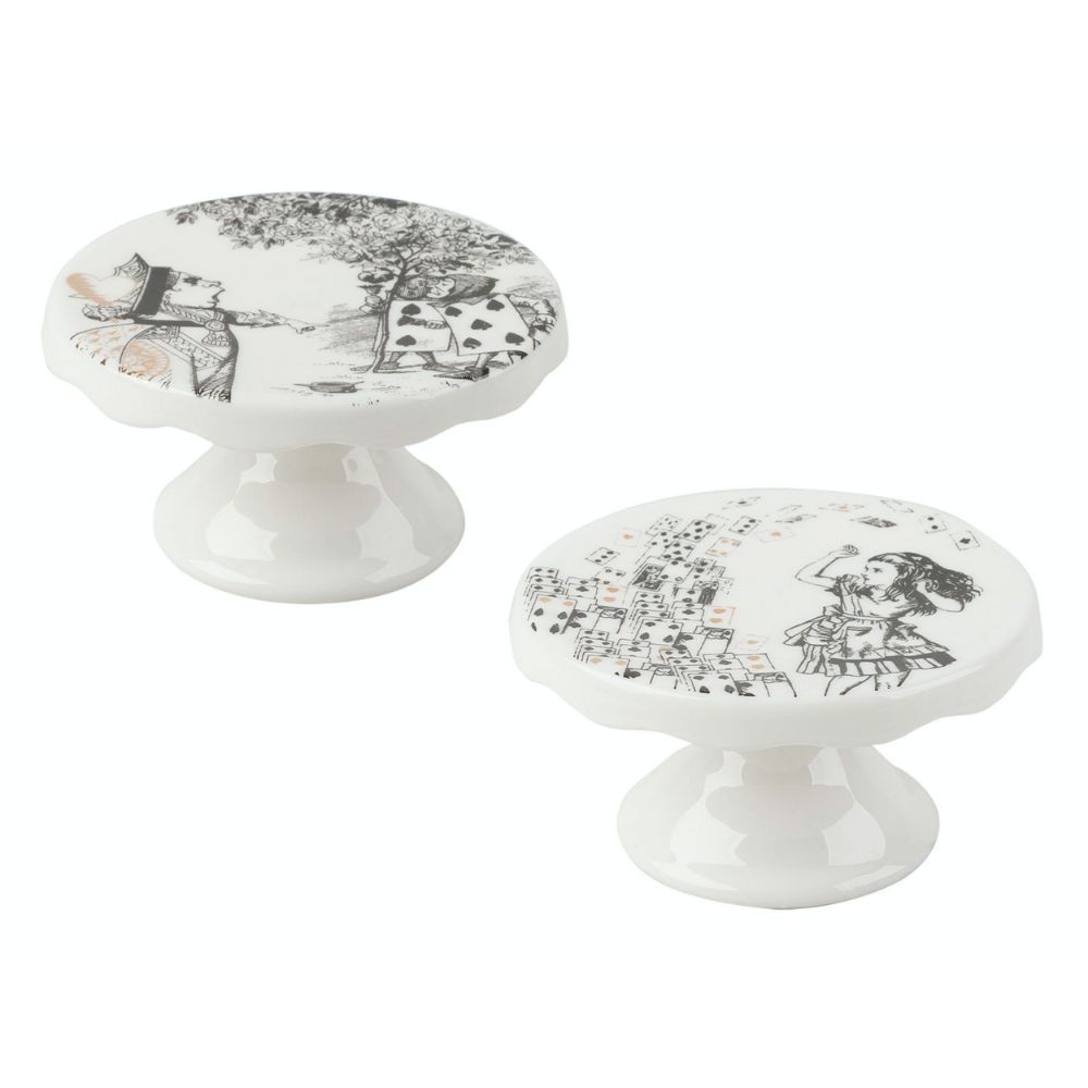 Mini Taartplateau, Set van 2 Stuks, Porselein, 10 cm - V&A | Alice in Wonderland
