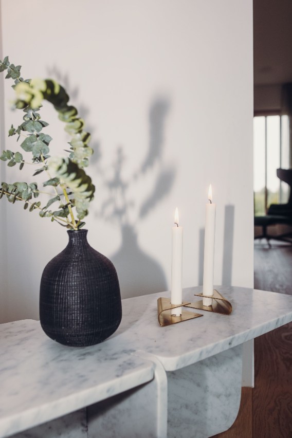 Kaarsenhouder RVS, Goud - Höfats | Square Candle