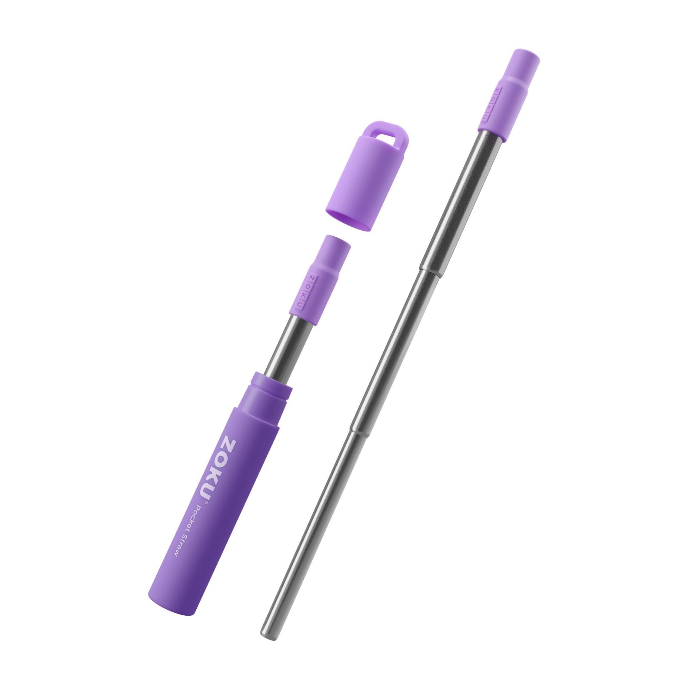 Herbruikbaar Rietje, RVS, Paars - Zoku