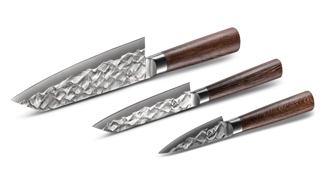 Japanse messenset, 3-delig, Duits staal, 3D bergpatroon | BARE Cookware