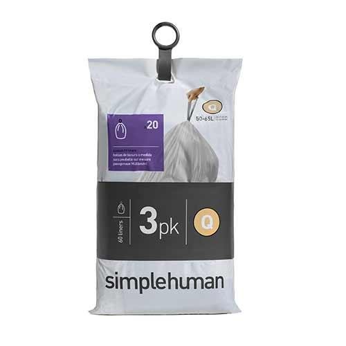 Afvalzakken Liner Pocket Code Q, 50 liter, 3x20 stuks - Simplehuman