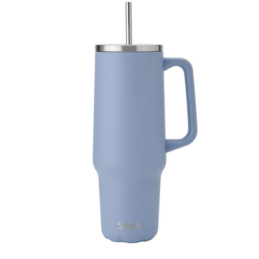 Tumbler XL Hydrangea Blue – Duurzame Roestvrijstalen Thermosbeker | Houdt 50 uur Koud en 10 uur Warm | Rietje , BPA & BPS vrij, 1180ml - S'well 