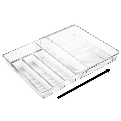 Lade Organizer, 5 Vakken, Uitschuifbaar 28.7 x 36.6 x 5.8 cm, Kunststof, Transparant - iDesign | Linus
