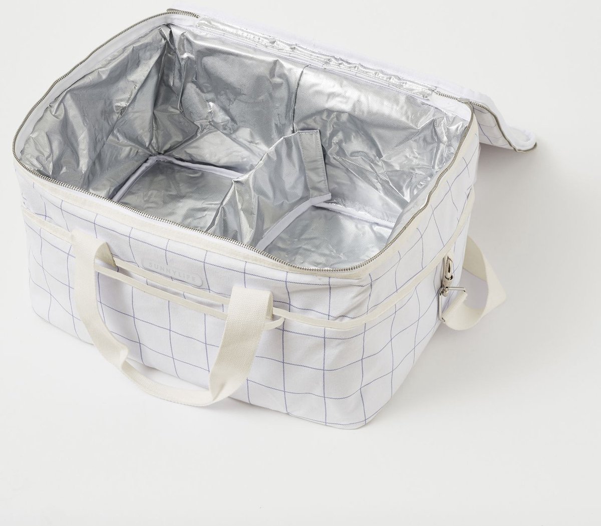 Picnic Koeltas Canvas Isolerend 30 liter Check Coconut | Sunnylife