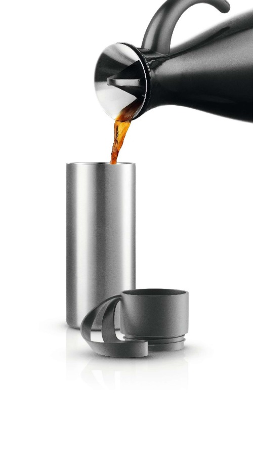 Thermosbeker To Go, 0.35 L, RVS, Kunststof, Siliconen, Elephant Grey, Grijs - Eva Solo