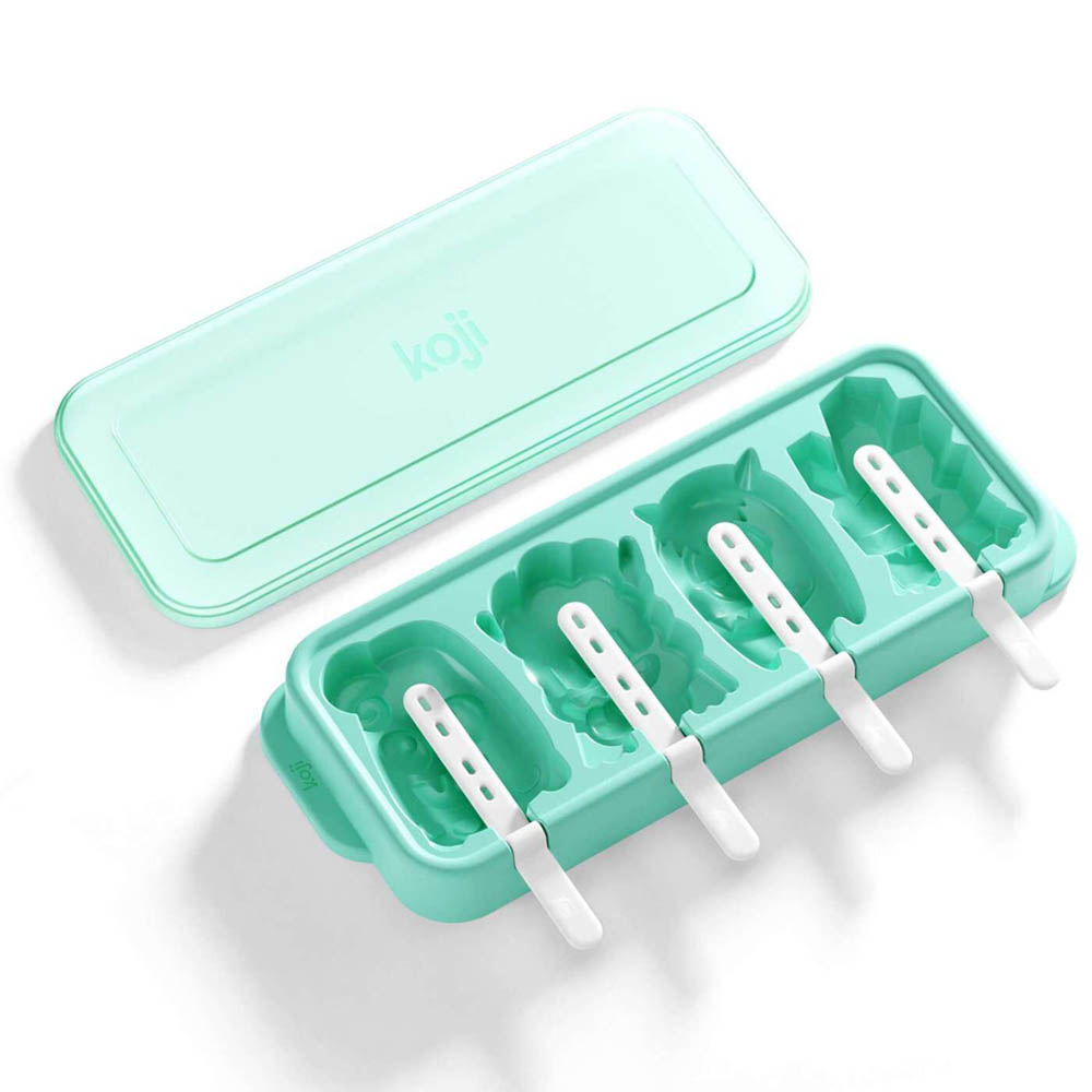 IJslolly Vorm, Ice Pop Set, voor 4 IJsjes, Monster, Groen, BPA vrij, Polypropyleen - Koji by ZOKU