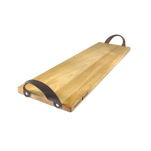 Puur Hout | Beuken Serveertray met handgreep leer 69 cm