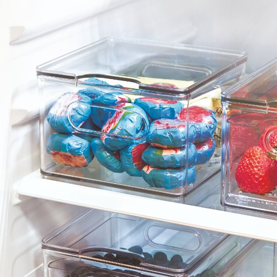 Koelkast Organizer met Deksel, 15.1 x 15.2 x 10.7 cm, Kunststof - iDesign | The Home Edit