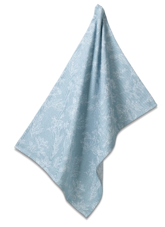 Theedoek, IJs Blauw, Bloemen - Kela | Svea