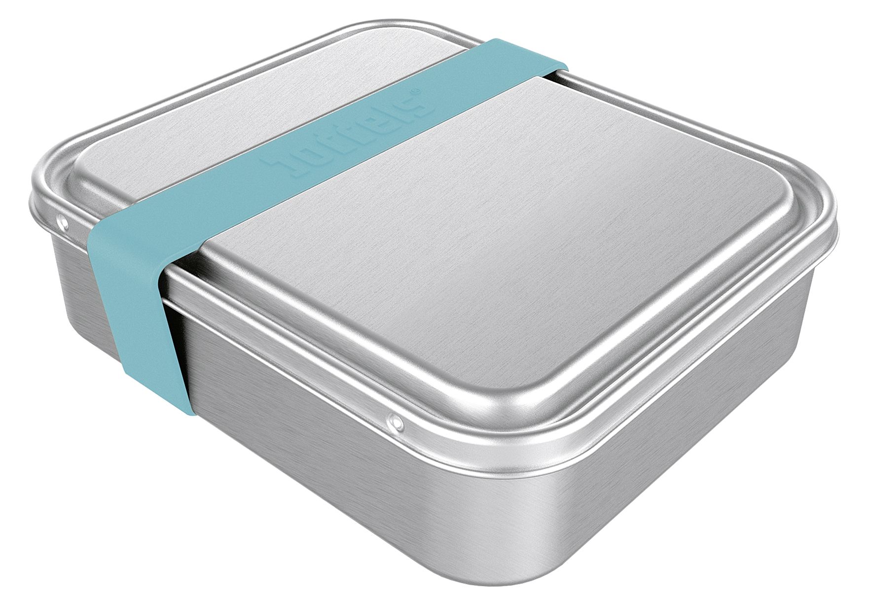 Lunchbox met Verdeler, Klein, 2 Vakken, 15 x 12 x 5 cm, RVS, Turquoise Blauw - Boddels | Smacht