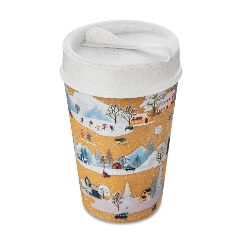 Dubbelwandige Koffiebeker met Deksel, 0.4 L, Organic, Winter Wonderland - Koziol | Iso To Go