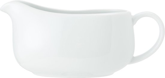 Juskom, Sauskom, met Oor en Schenktuit, 0.7 L, Porselein, Wit - Mikasa | Chalk