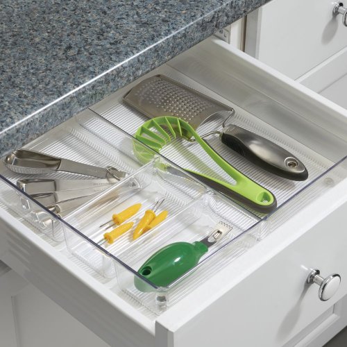 Lade Organizer, 4 Vakken, 30.5 x 30.5 x 5.1 cm, Kunststof, Transparant - iDesign | Linus