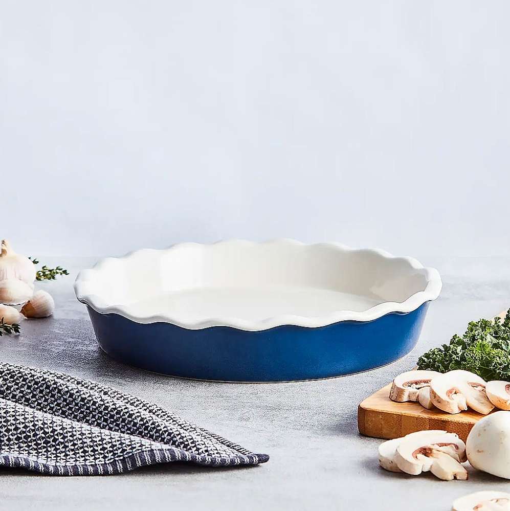 Taartvorm, Ovenschaal, ø 27 cm, Rond, Blauw, Keramiek - Barbary & Oak | Foundry