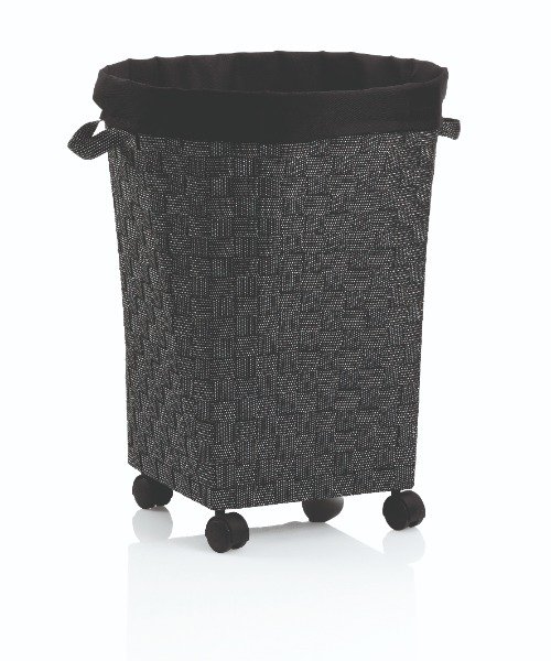 Porto Wasmand met Wieltjes - Zwart - Kela