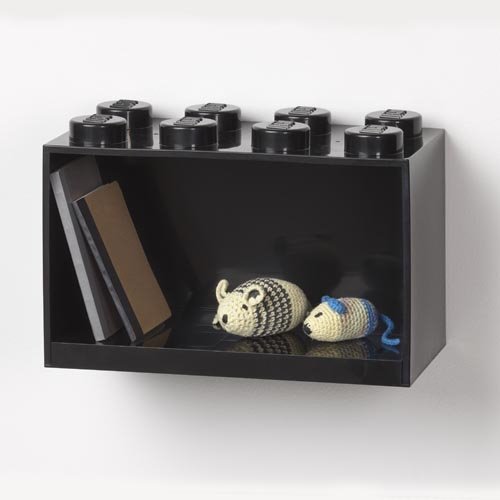 Wandschap 8 Brick, Zwart - Polypropyleen - LEGO