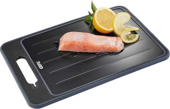 2-in-1 Snijplank en Ontdooiplank, Met geïntegreerde messenslijper en rasp, 36.5 cm x 25 cm - GEFU | CUT PRO