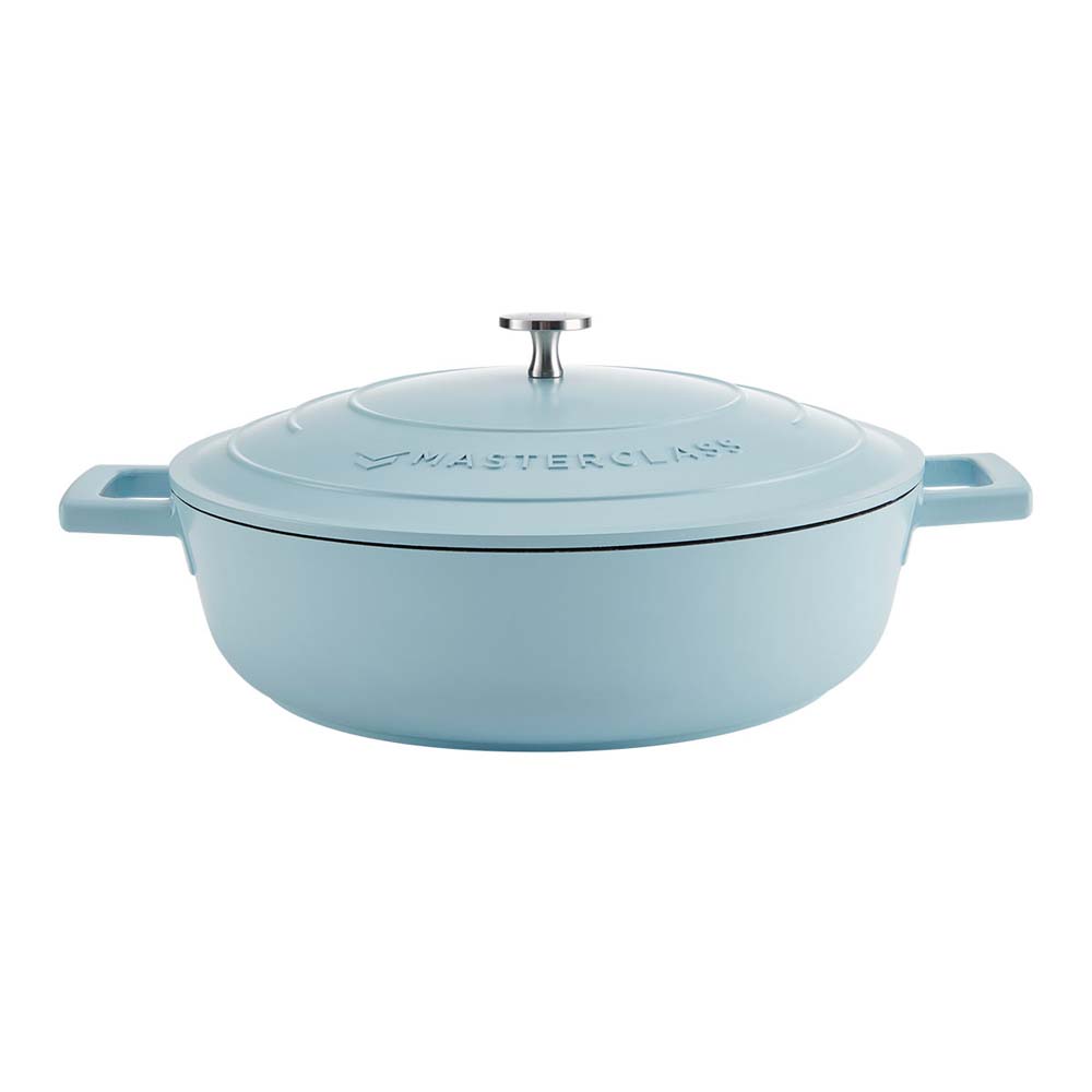 Braadpan, 28cm  Laag - 2,5 L - Licht Blauw - Lichtgewicht - Levenslange garantie - Geschikt voor inductie - MasterClass