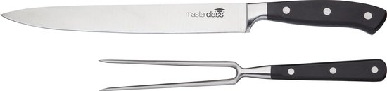 Trancheer Messenset, Vleesmes 23 CM, Vleesvork 13.5 CM, 2-Delig, RVS - MasterClass